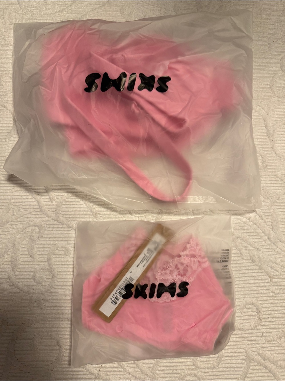 SKIMS fit everybody lace unlined Demi bra and lace dipped thong. NWT 36D and Med - Picture 2 of 8